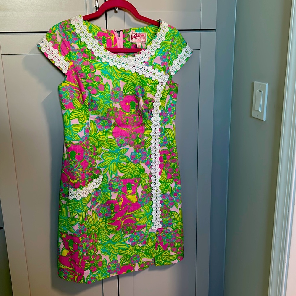 VTG Lilly Pulitzer Size 2 Dress Green & Pink